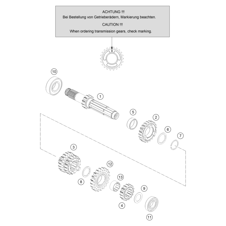 BOITE A VITESSE I - ARBRE PRIMAIRE HUSQVARNA 150 TE 2026